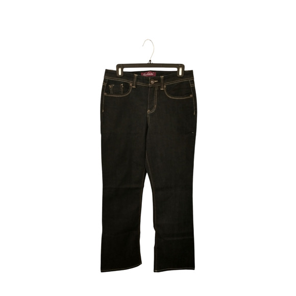 Women's Size 8 Extra Dark Rinse Flare Jeans Denim Gloria Vanderbilt "Isabelle" - Picture 3 of 16